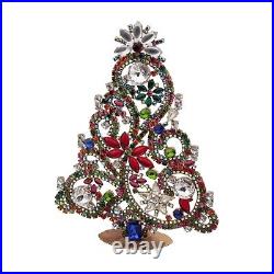 Vintage Czech rhinestone cabochon Christmas tree