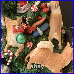 Vintage Danbury Mint Chihuahua Dog Christmas Tree 12 READ For Damage SEE VIDEO