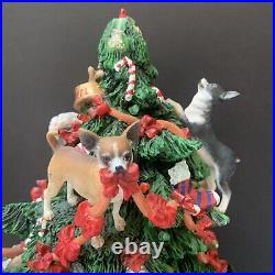 Vintage Danbury Mint Chihuahua Dog Christmas Tree 12 READ For Damage SEE VIDEO