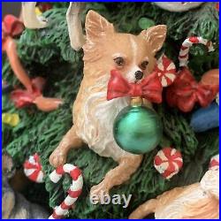 Vintage Danbury Mint Chihuahua Dog Christmas Tree 12 READ For Damage SEE VIDEO