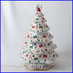 Vintage Danbury Mint Christmas Tree White Porcelain Magic Lighted Holiday 19