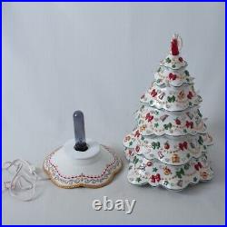 Vintage Danbury Mint Christmas Tree White Porcelain Magic Lighted Holiday 19