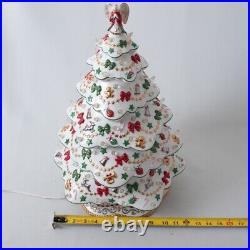 Vintage Danbury Mint Christmas Tree White Porcelain Magic Lighted Holiday 19