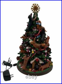 Vintage Danbury Mint Dachshund Christmas Tree 12 Lights Up Plug-in Retired