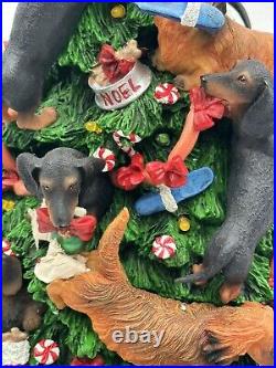 Vintage Danbury Mint Dachshund Christmas Tree 12 Lights Up Plug-in Retired