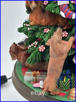 Vintage Danbury Mint Dachshund Christmas Tree 12 Lights Up Plug-in Retired