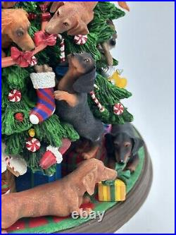 Vintage Danbury Mint Dachshund Christmas Tree 12 Lights Up Plug-in Retired