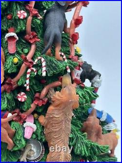 Vintage Danbury Mint Dachshund Christmas Tree 12 Lights Up Plug-in Retired