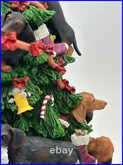 Vintage Danbury Mint Dachshund Christmas Tree 12 Lights Up Plug-in Retired