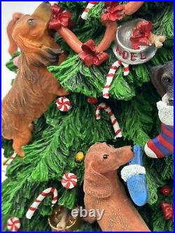 Vintage Danbury Mint Dachshund Christmas Tree 12 Lights Up Plug-in Retired