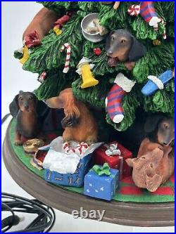 Vintage Danbury Mint Dachshund Christmas Tree 12 Lights Up Plug-in Retired