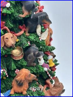 Vintage Danbury Mint Dachshund Christmas Tree 12 Lights Up Plug-in Retired