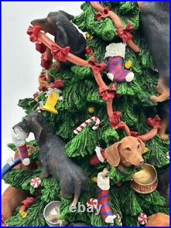 Vintage Danbury Mint Dachshund Christmas Tree 12 Lights Up Plug-in Retired