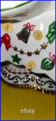 Vintage Danbury Mint White Porcelain Christmas Lighted Christmas Tree 19