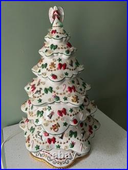 Vintage Danbury Mint White Porcelain Christmas Magic Lighted Christmas Tree 19
