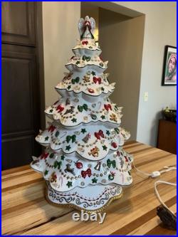 Vintage Danbury Mint White Porcelain Christmas Magic Lighted Christmas Tree 19