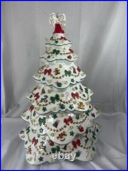 Vintage Danbury Mint White Porcelain Christmas Magic Lighted Christmas Tree READ