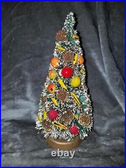 Vintage Decorated Bottle Brush Christmas Tree