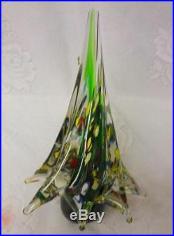 Vintage Decorative Giant Italian Murano Crystal Solid Art Glass Christmas Tree