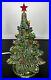 Vintage Delta Mold Ceramic Lighted Christmas Tree with Base Green 9H