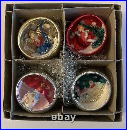 Vintage Diorama Figural Christmas Tree Ornaments Made in Japan With Box