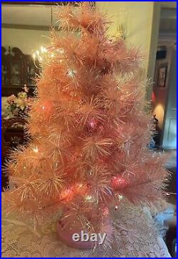 Vintage Disney Barbie & Rapunzel Pink Lighted Holiday Christmas Tree 33