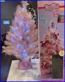 Vintage Disney Barbie Rapunzel Pink Lit Christmas Tree Toys R US EXCLUSIVE RARE