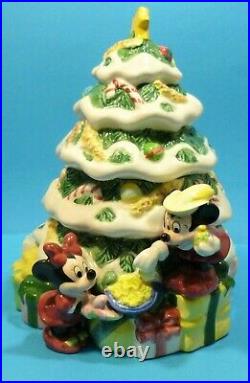 Vintage Disney Christmas Tree Cookie Jar Mickey, Minnie, Donald, Pluto 1990's
