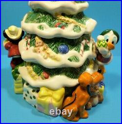 Vintage Disney Christmas Tree Cookie Jar Mickey, Minnie, Donald, Pluto 1990's