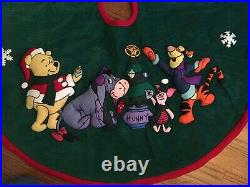 Vintage Disney Corduroy 48 Winnie the Pooh and Friends Christmas Tree Skirt