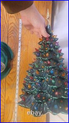 Vintage Doc Holiday Ceramic Christmas Tree Colored Lights 1981 Large