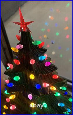 Vintage Doc Holiday Ceramic Christmas Tree Colored Lights Wonderful