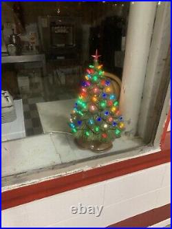 Vintage Doc Holiday Ceramic Christmas Tree Colored Lights Wonderful