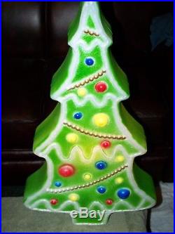Vintage Don Featherstone 29 Gingerbread Green Christmas Tree Blow Mold Light Up