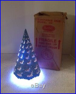 Vintage ECONOLITE ROTO-VUE Merrie-Merrie BLUE Christmas Tree with Box Model XM