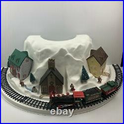 Vintage EZ Christmas Mountain Tree Stand Skirt Train Village & Buildings Set