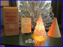 Vintage Econolite Merrie Christmas Tree Motion Lamp Light White & Green in Box