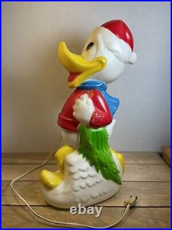Vintage Empire Disney Donald Duck With Christmas Tree Lighted Blow Mold 15
