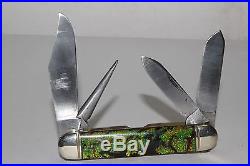 Vintage Enderes 4 Blade Cattle Knife, Christmas Tree Handles