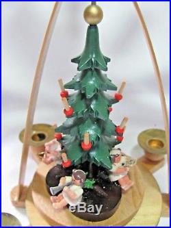 Vintage Erzgebirge Pyramid Carousel Christmas Tree Musical Angels Orig. Box GDR