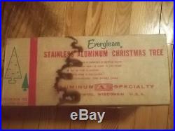 Vintage Evergleam 4ft. Aluminum Pom Pom Christmas Tree ORIGINAL BOX ESTATE FIND