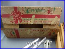 Vintage Evergleam 6 Ft. 94 Branch Aluminum Christmas Tree CIB Branches NM Clean