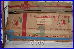 Vintage Evergleam 6 Ft. Tall Deluxe 94 Branch Aluminum Christmas Tree