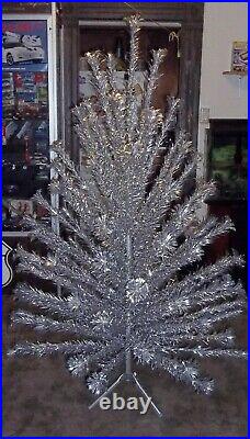Vintage Evergleam 6 ft. Aluminum Pom Pom Christmas Tree with Box 94 branch