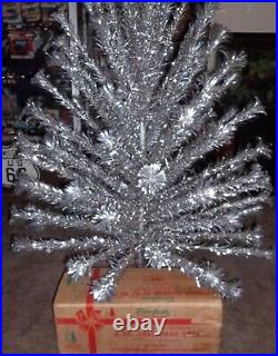 Vintage Evergleam 6 ft. Aluminum Pom Pom Christmas Tree with Box 94 branch