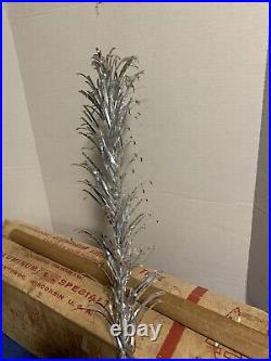 Vintage Evergleam 6ft Aluminum Christmas Tree 43 Branch With Stand, Complete