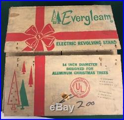 Vintage Evergleam Aluminum Christmas 14 Revolving Tree Stand MID Century Nos