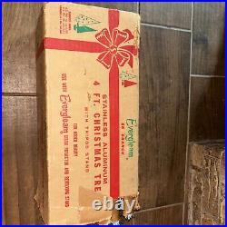 Vintage Evergleam Deluxe Aluminum Christmas Tree 4 ft 54 Branch In Original Box