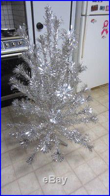 Vintage Evergleam Stainless Aluminum 4 Ft. Christmas Tree, Complete, 58 Branches