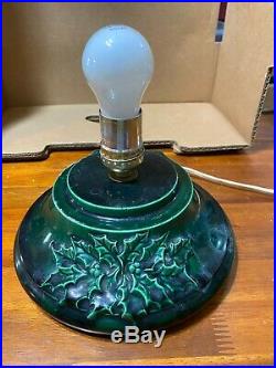 Vintage Ex-Lrg Green Ceramic Christmas Tree Lamp Light Multi Colored 23 1970`s